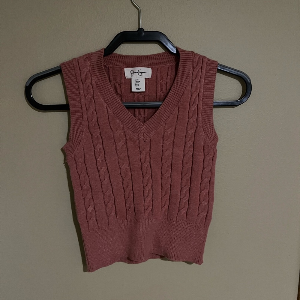 Muted pink Jessica Simpson sweater vest